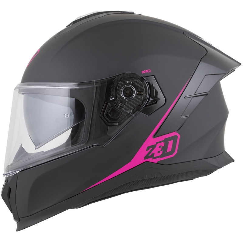 Casco integral de moto ZED K40 negro mate-rosa