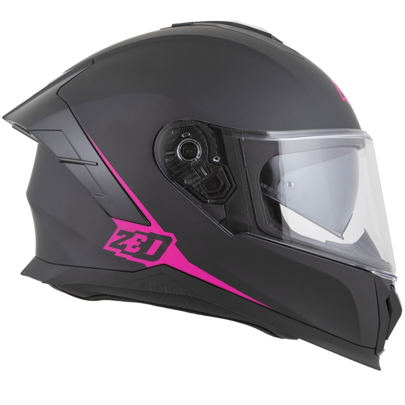 Casco integral de moto ZED K40 negro mate-rosa