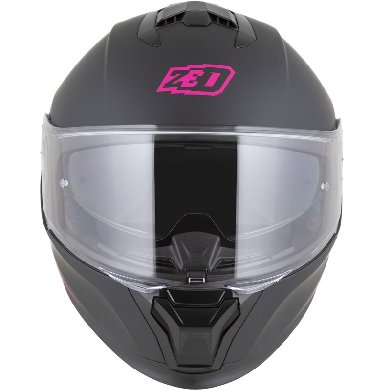 Casco integral de moto ZED K40 negro mate-rosa