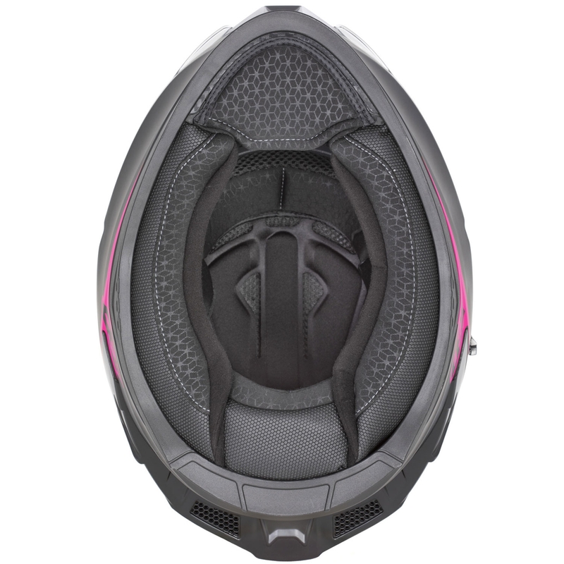 Casco integral de moto ZED K40 negro mate-rosa