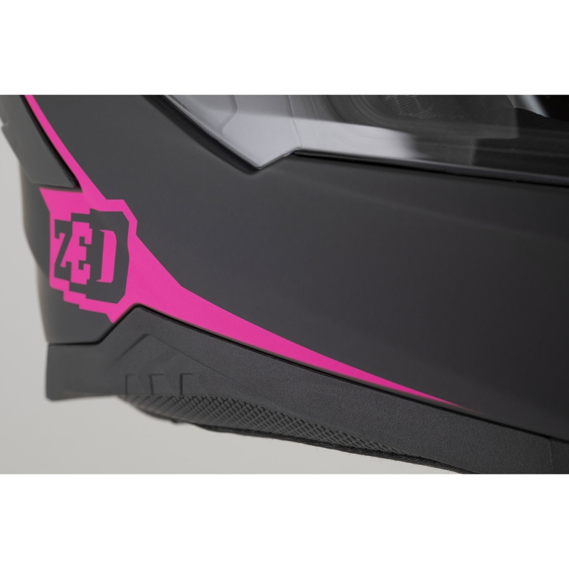 Casco integral de moto ZED K40 negro mate-rosa