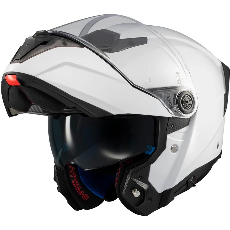 Casco de moto abatible MT Atom 2 SV Pure A0 blanco