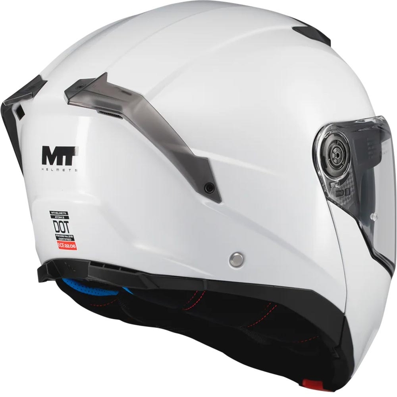Casco de moto abatible MT Atom 2 SV Pure A0 blanco