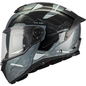 Casco de moto abatible MT Atom 2 SV Highlands C2 negro-gris