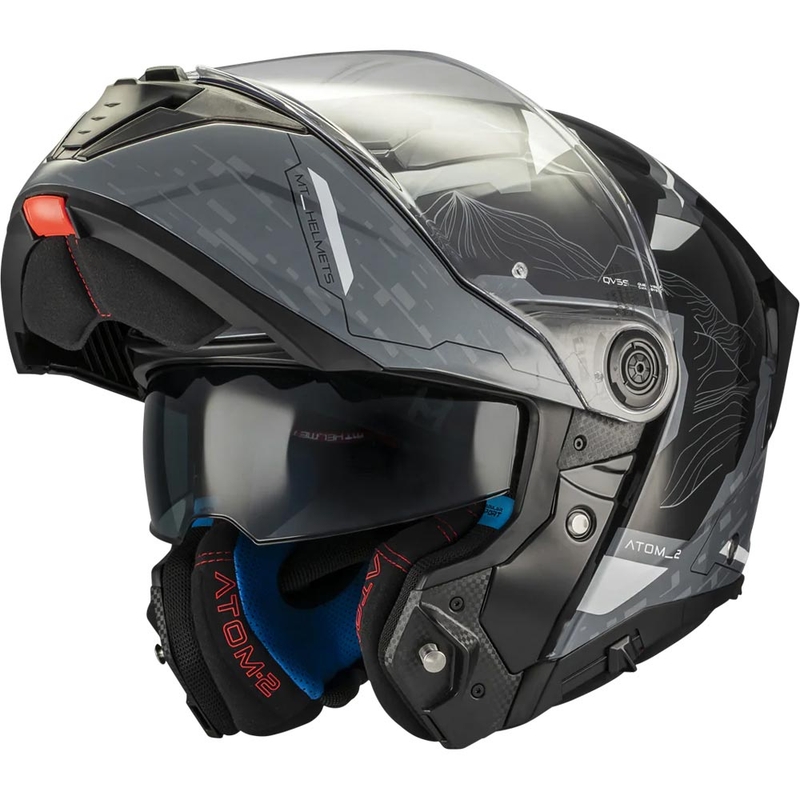 Casco de moto abatible MT Atom 2 SV Highlands C2 negro-gris