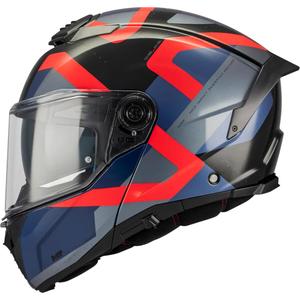 Casco de moto abatible MT Atom 2 SV Dexter B15 azul-negro-rojo