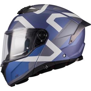 Casco de moto abatible MT Atom 2 SV Dexter C2 azul grisáceo mate