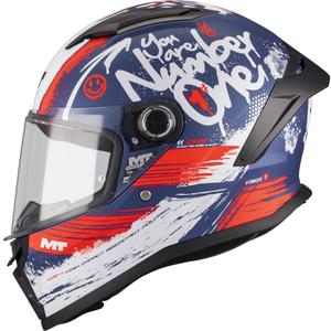 Casco integral de moto infantil MT Stinger 2 Rocket C17 azul-rojo-blanco