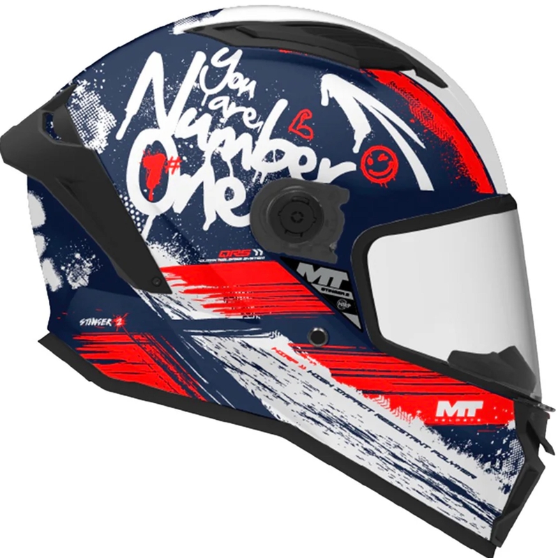 Casco integral de moto infantil MT Stinger 2 Rocket C17 azul-rojo-blanco