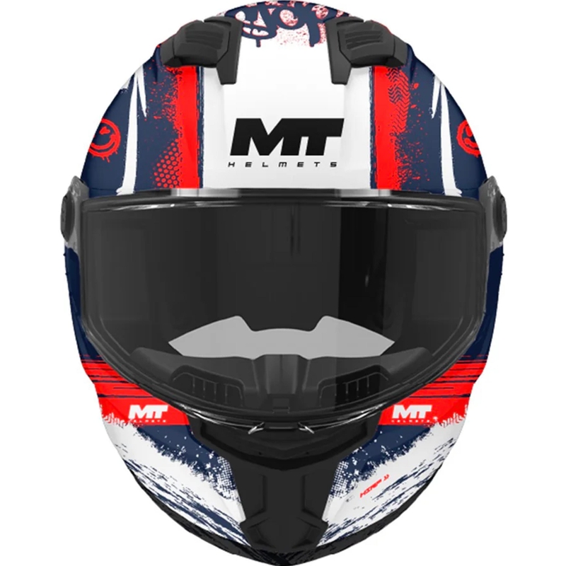 Casco integral de moto infantil MT Stinger 2 Rocket C17 azul-rojo-blanco