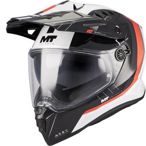 Casco de moto enduro MT Track SV Nomad A15 blanco-negro-rojo