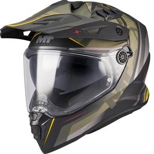 Casco de moto enduro MT Track SV Questor B6 negro mate-verde-marrón-amarillo fluo