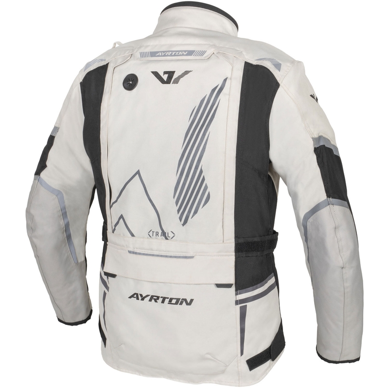 Chaqueta de moto Ayrton Trail blanca, negra y gris