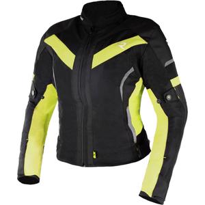 Chaqueta de moto Street Racer Betty II Air Black-Fluo Yellow para mujer