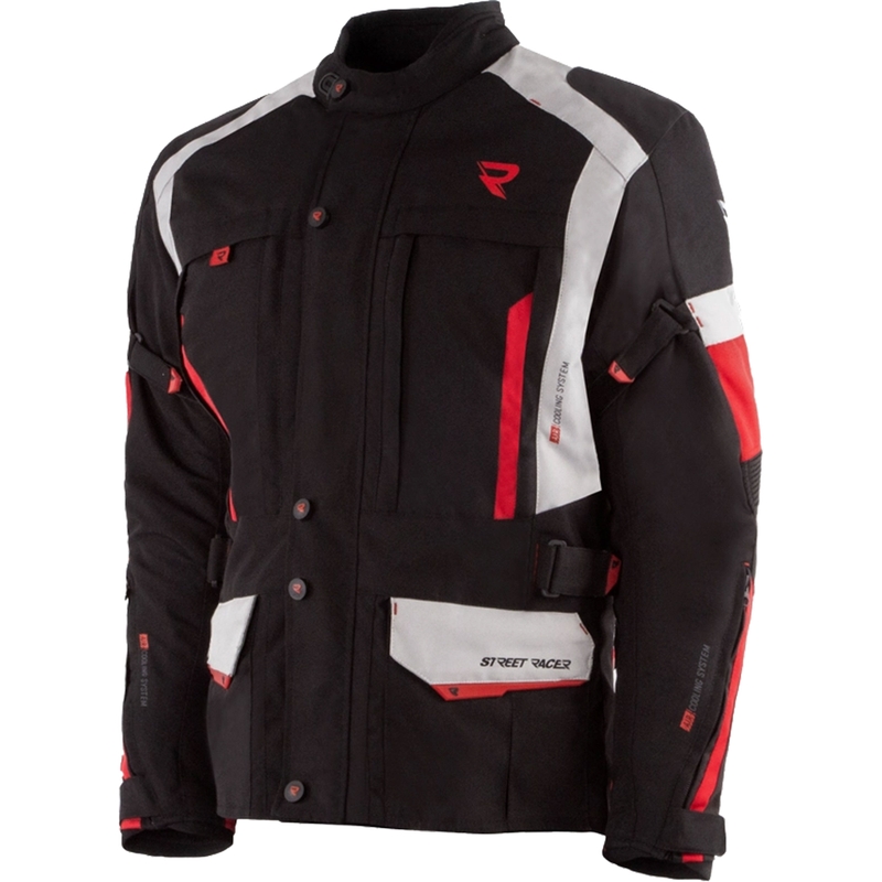 Chaqueta de moto Street Racer Hilax negro-gris-rojo