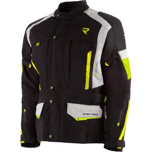 Chaqueta de moto Street Racer Hilax en negro-gris-amarillo fluorescente