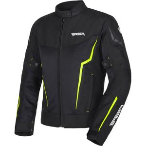 Chaqueta de moto para mujer RSA Bolt Black-White-Fluo Yellow