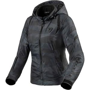 Chaqueta de moto Revit Flare 2 Negro/Gris para mujer