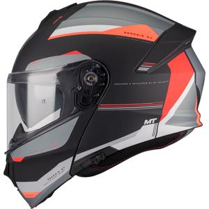 Casco de moto abatible MT Genesis SV Raccoon B5 negro-rojo