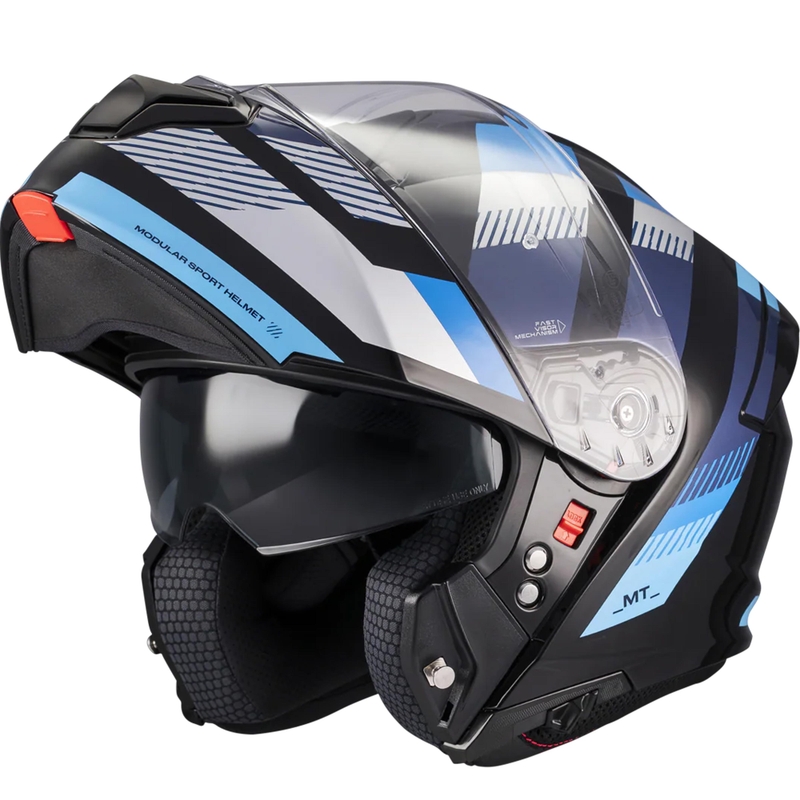 Casco de moto abatible MT Genesis SV Stroke B7 negro-azul