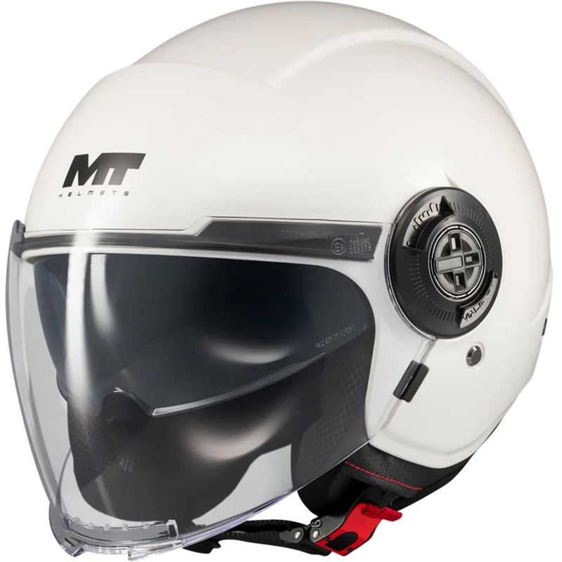 Casco de moto jet MT Viale SV S Pure A0 blanco