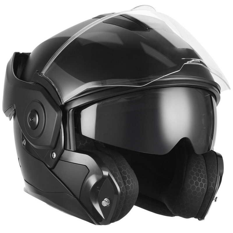Casco de moto abatible NOX PREMIUM Spinner negro mate