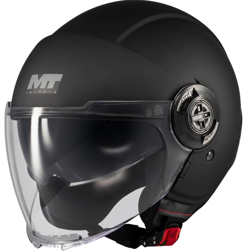 Casco de moto jet MT Viale SV S Pure A1 negro mate
