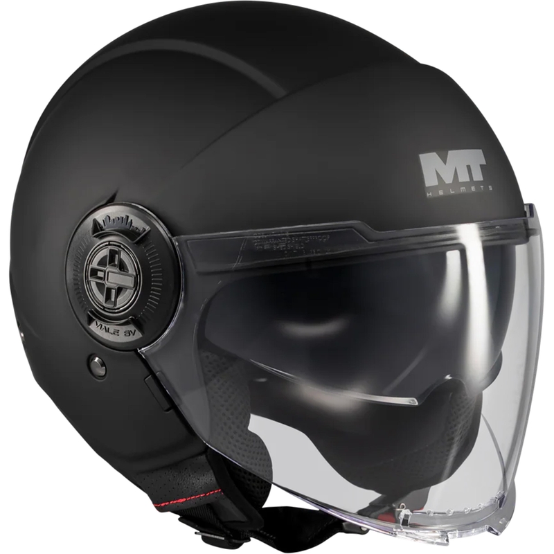 Casco de moto jet MT Viale SV S Pure A1 negro mate