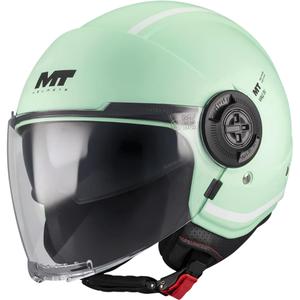 Casco de moto jet MT Viale SV S Tasty C6 verde pastel mate