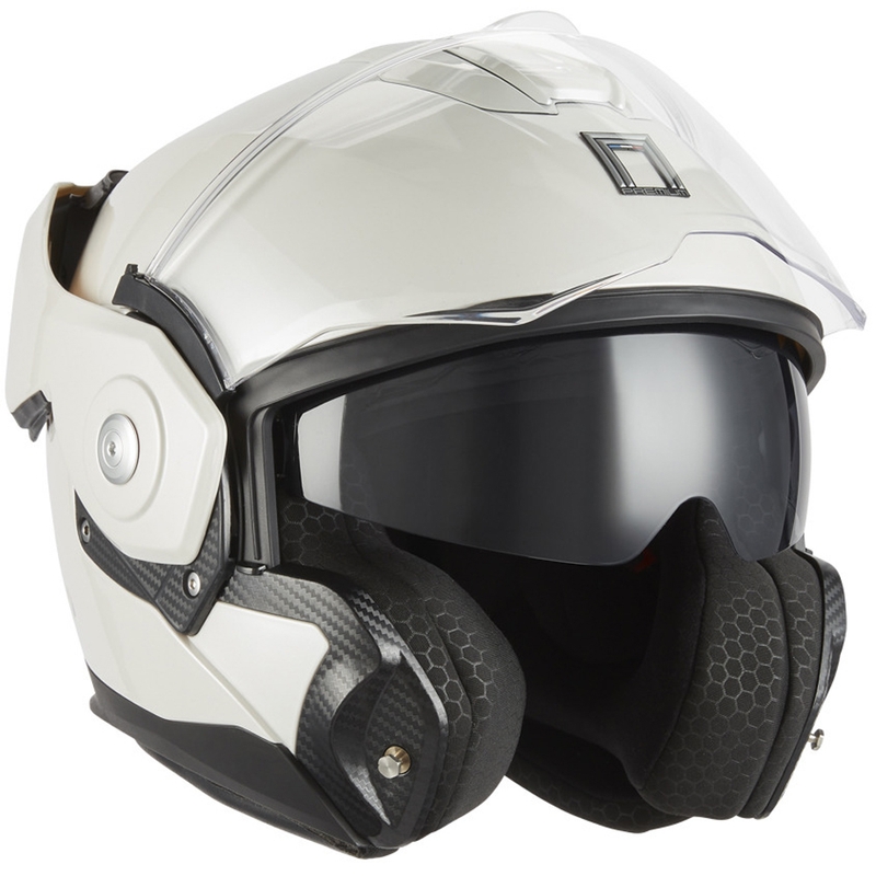 Casco de moto abatible NOX PREMIUM Spinner blanco
