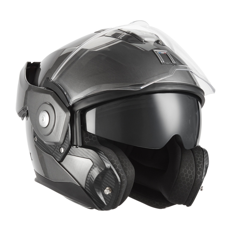 Casco de moto abatible NOX PREMIUM Spinner, titanio mate