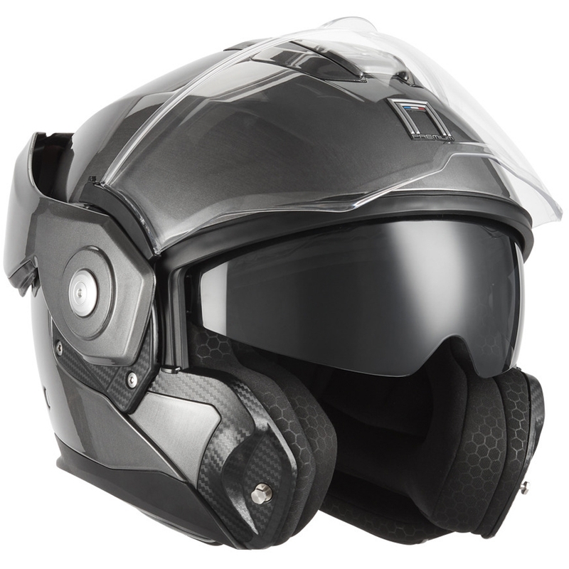 Casco de moto abatible NOX PREMIUM Spinner, titanio mate