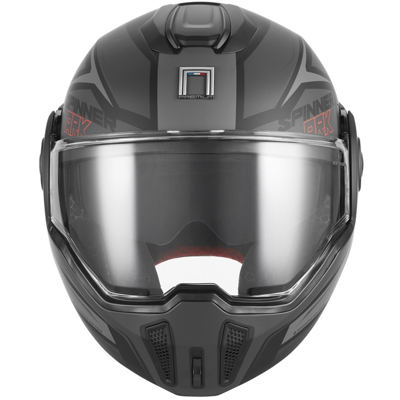Casco de moto abatible NOX PREMIUM Spinner Ark negro mate-rojo