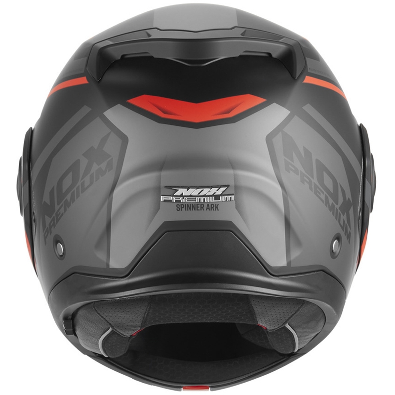 Casco de moto abatible NOX PREMIUM Spinner Ark negro mate-rojo