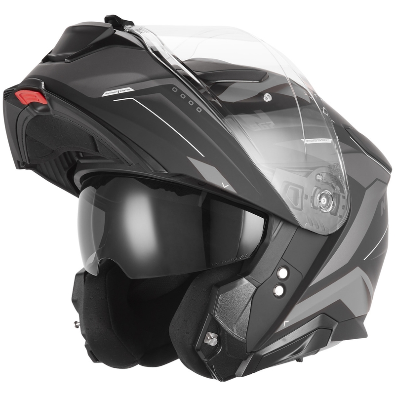 Casco de moto abatible NOX N967 Conquer negro mate-plata