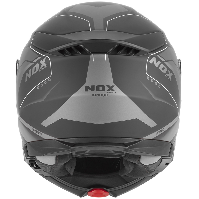 Casco de moto abatible NOX N967 Conquer negro mate-plata