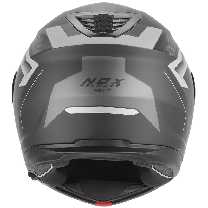 Casco de moto abatible NOX N968 Shift negro mate-plata