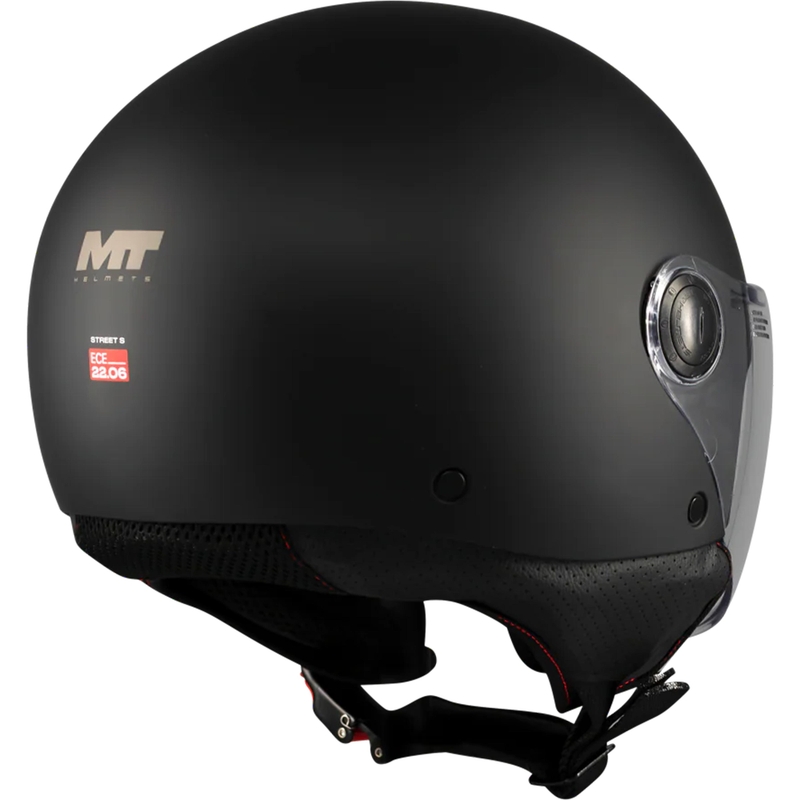 Casco de moto jet MT Street S Pure A1 negro mate