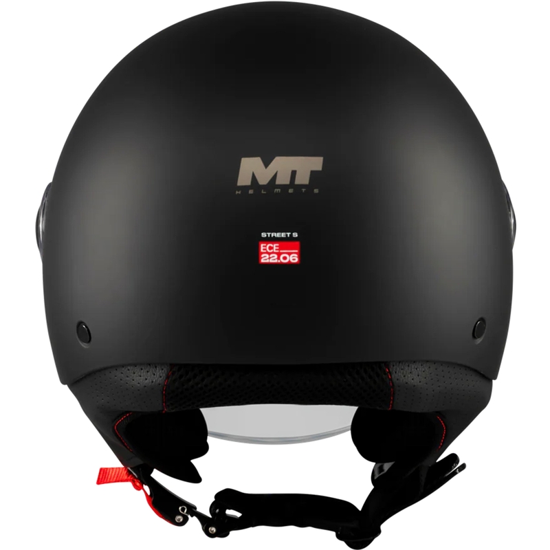 Casco de moto jet MT Street S Pure A1 negro mate