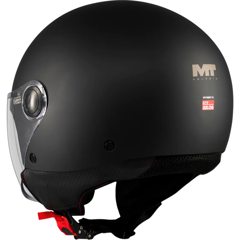 Casco de moto jet MT Street S Pure A1 negro mate