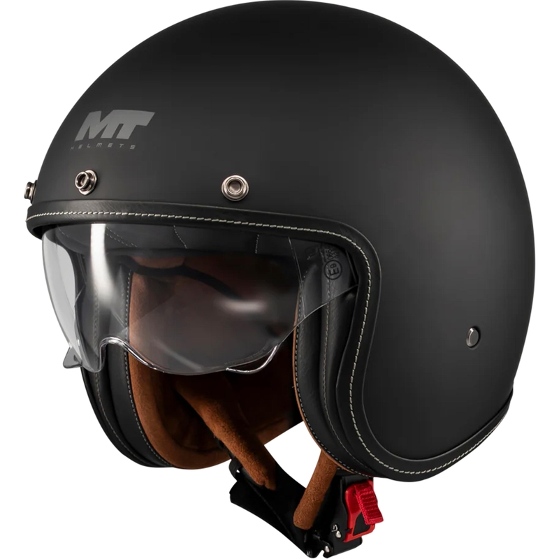 Casco abierto para motocicleta MT Lemans 2 SV S Pure A1 negro mate