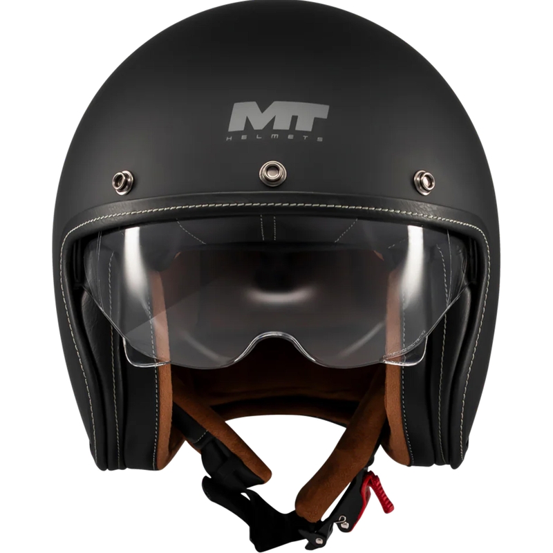 Casco abierto para motocicleta MT Lemans 2 SV S Pure A1 negro mate