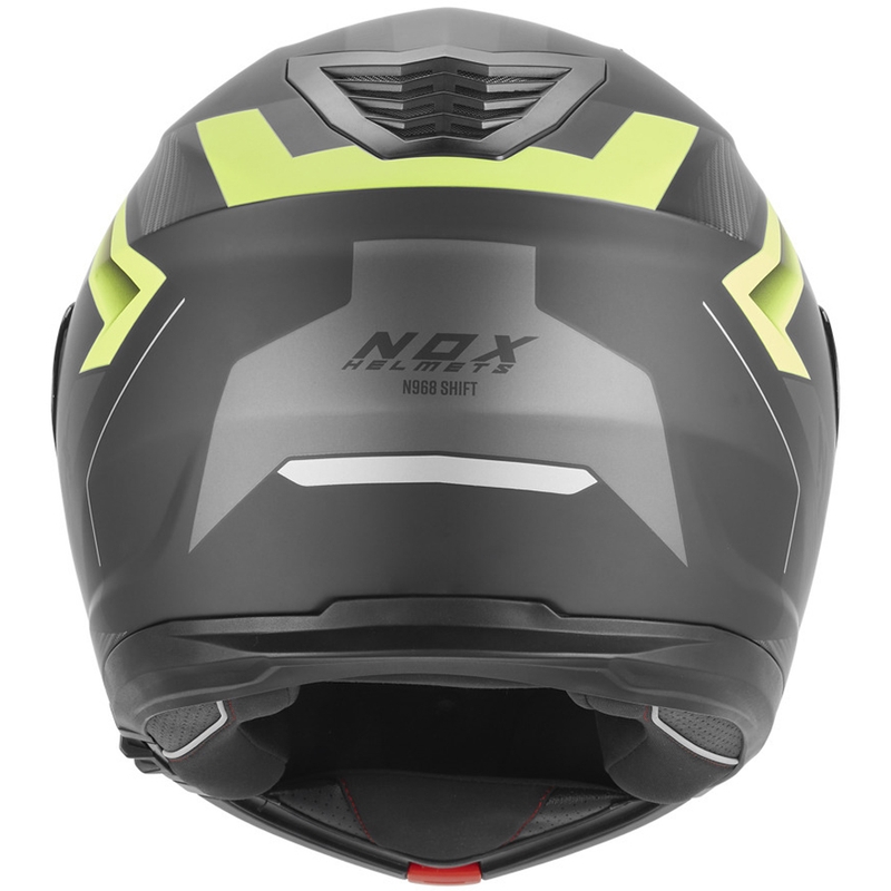 Casco de moto abatible NOX N968 Shift negro mate-amarillo fluo
