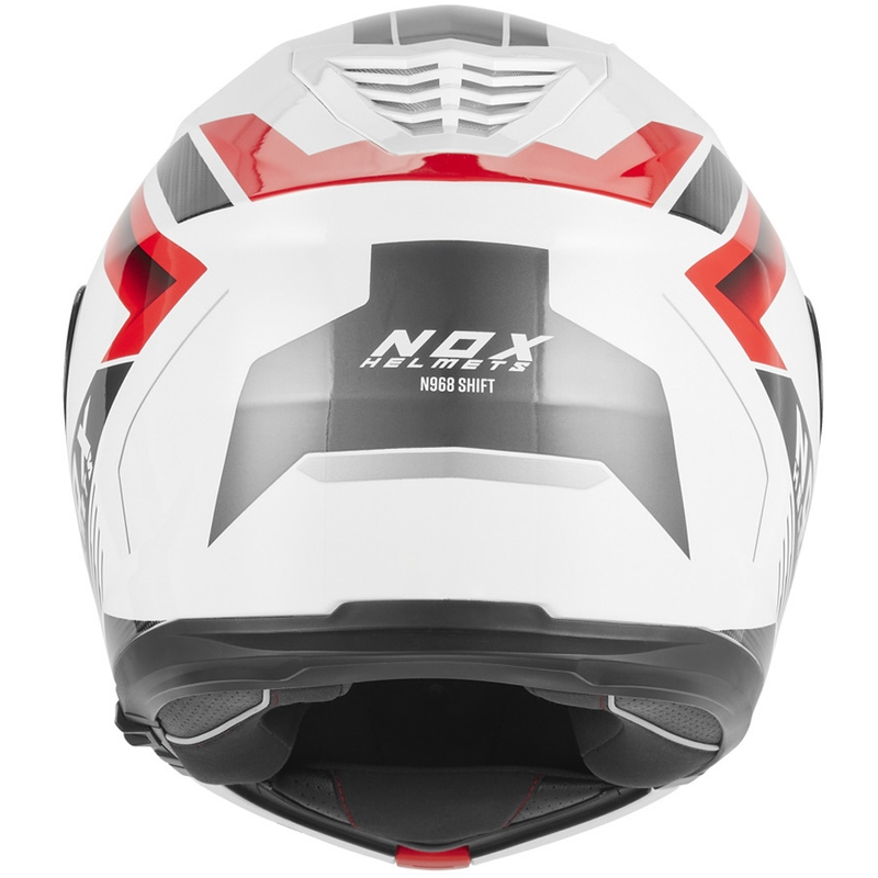 Casco de moto abatible NOX N968 Shift blanco-rojo