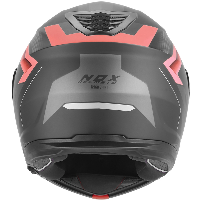 Casco de moto abatible NOX N968 Shift negro mate-rojo