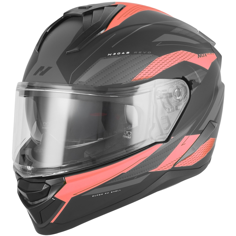 Casco integral de moto NOX N304-S REVO negro mate-rojo