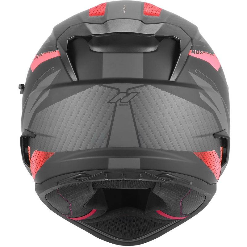 Casco integral de moto NOX N304-S REVO negro mate-rojo