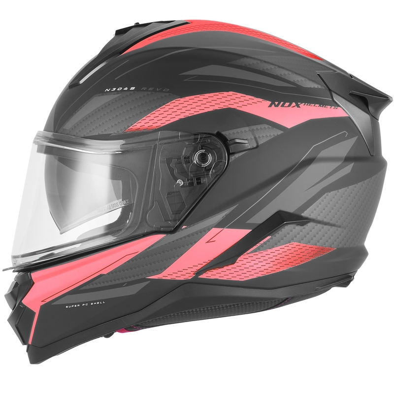 Casco integral de moto NOX N304-S REVO negro mate-rojo