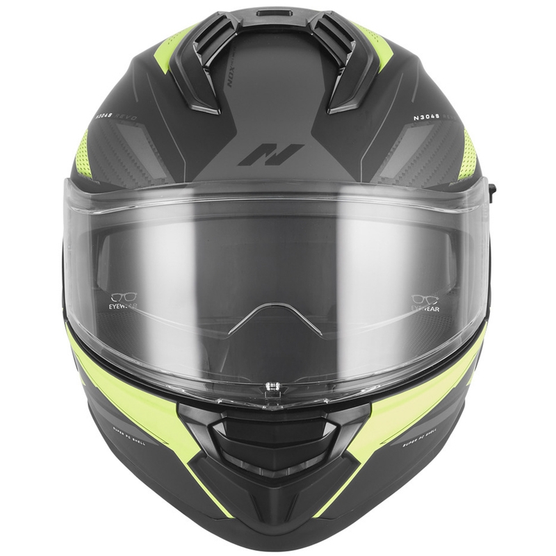 Casco integral de moto NOX N304-S REVO negro mate-amarillo fluo