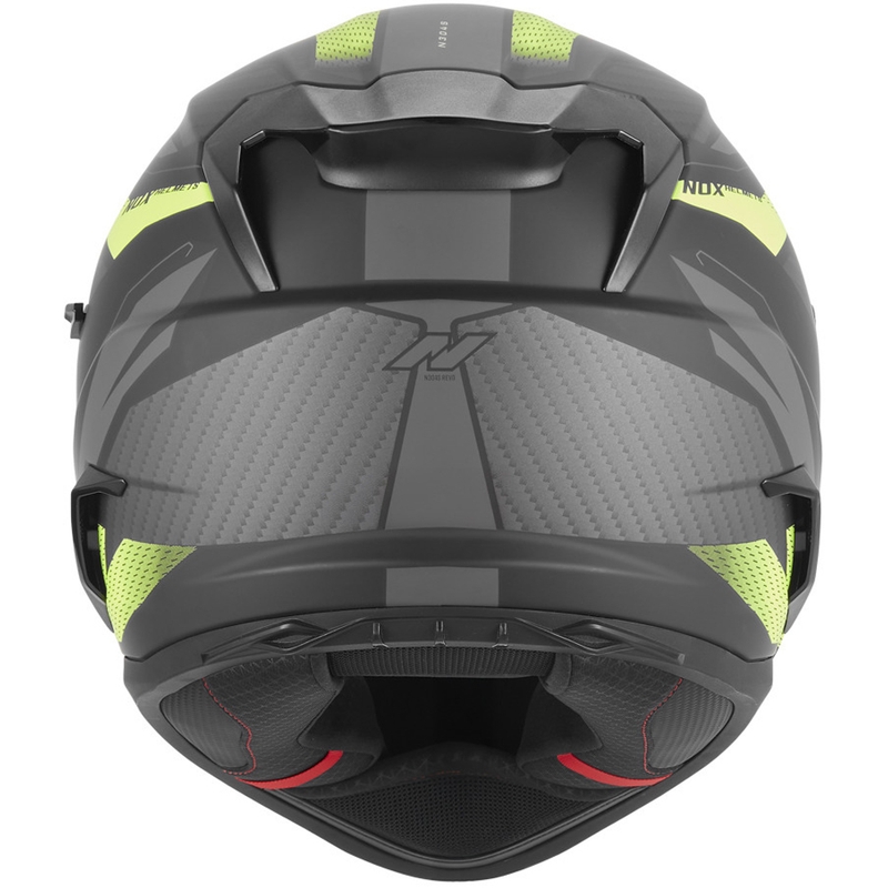 Casco integral de moto NOX N304-S REVO negro mate-amarillo fluo